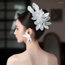 Headpieces Bridal Fairy Beautiful Floating Yarn White Sequined Petal Hair Band Wedding Dress with Makeup Styling Accessories
