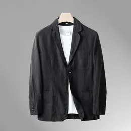 Blazers de linho masculino casual terno jaqueta verão nova cor sólida refrescante respirável fino algodão britânico terno retro simples topo