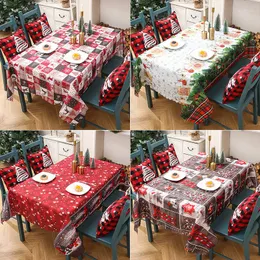 Toalha de Mesa 150x180cm Natal Retângulo Poliéster Corredor Festa Impermeável Jantar Navidad Decoração Ano