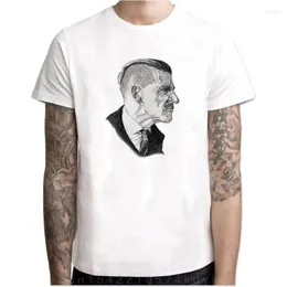 Męskie koszulki T-shirt Peaky Blinders Shelby Design Fashn Wysokiej jakości druk o drużynie z krótkim rękawem bawełniany tee