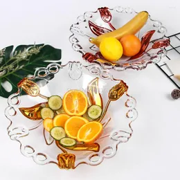 ألواح زجاجية الفاكهة الزجاجية الكريستالية لوحة زهرة الزنبق الذهبية