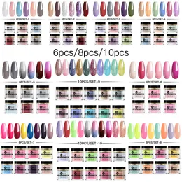 Nail Glitter MTSSII Dipping Powder Set holografiska dammkonstdekorationer utan lampa botad 10g allt för manikyr naglar dopp 230715