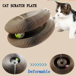 Cat Toys Magic Organ Cat Scratch Board Toy مع Bell Cat Claw Crinding Cat Climbing Frame Cat Scratch Toy 230715