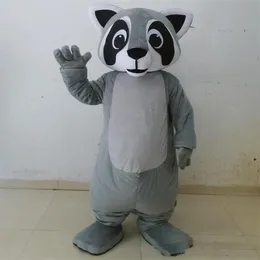 2018 Högkvalitativ grå färg Raccoon Mascot Racoon Costume för vuxen att bära för 279s