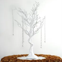 30 Manzanita Artificial Tree White Centerpiece Party Road Lead Table Top Wedding Decoration 20 crystal Chains274e