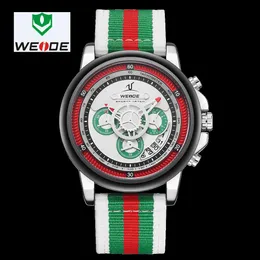 WEIDE Luxury Men Watch European Nylon Band 3 Eyes High-grade Water Men Watch Relogio Masculino Sports Digital Numeral Date Watch221P