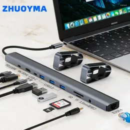 1 노트북베이스 타입 C 도킹 스테이션은 네트워크 카드 HD Huawei Apple USB 허브에 대한 동일한 화면 지원