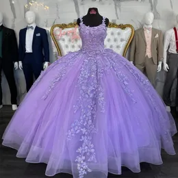 Purple Shiny Quinceanera платье спагетти ремешки 3dflow
