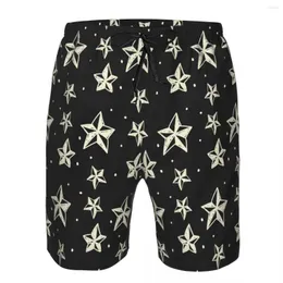 Men's Shorts Swimwear Mens Swim Beach Swimming Trunks For Man Geometric Stars Swimsuit Surf Board Bathing Suit