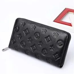 Hot Fashion Black empreinte donna clutch lady lady portafoglio lungo pu portafogli singolo in pelle portafogli classico porta carte di mais 60017 borsa porta carte