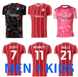 2023 2024 Bristol City Futbol Formaları 23 24 Ev Kırmızı Uzak Mavi Robins Paterson Wells Weimann Camisetas de Futbol Futbol Gömlekleri Üniformalar Erkek Çocuk Kiti