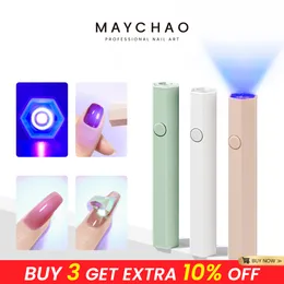 Nagelorter Maychao Portable Mini Nail Dryer Lamp UV LED Nail Light för att bota all nagelgel snabbt torr USB Nail Art Tool Present Hemresanvändning 230715