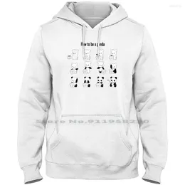 Erkek Hoodies Panda Nasıl Olur Erkekler Hoodie Sweater 6xl Büyük Boyut Pamuklu Hayvan Sevgili Tasarım Adım Şaka Bear Bear Pan Kulak