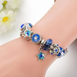 Charm Bracelets JanYee Pulcera With Star Moon For Women DIY Beads Fit Pan Bangles Jewelry Drop B22057