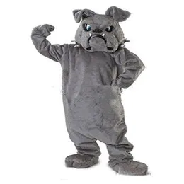 2018 Cool Bulldog Mascot Costume Grey School Animal Team Cheerleading Complete Outfit Adult Size321V