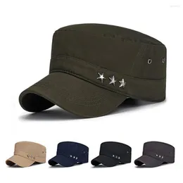 Boinas clásicas Retro para hombre, gorra militar con etiqueta de estrella, gorra militar de algodón lavado, ajustable, más gruesa, sombrero cálido para invierno, gorras para las orejas