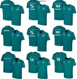 F1 AstonMartins Driver Green T-shirt 2022-2023 Formel 1 Team Racing Suit Polo Shirt T-shirt Summer Kort ärm Samma fans utomhus Casual T-shirts