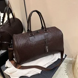 Bolsas Duffel 2023 Moda Tecido Vaca Couro Genuíno Bolsas de Viagem Bolsas de Ombro Mensageiro Mensageiro Bagagem para Laptop