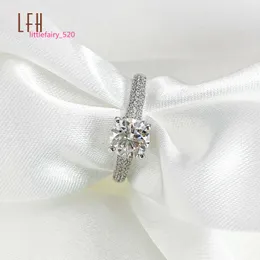 Banda Anéis Joias de Casamento Moissanite Anel Moda Romântica Redondo Alianças de Casamento ou Anéis Anel de Noivado Ouro Rosa Diamante Branco 18k