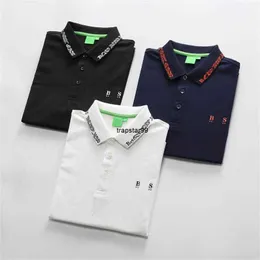 Mens Polo Shirt Fashion Brands BOS Summer Business Casual Sports T Shirt Running Outdoor Short Sleeve Sportswear