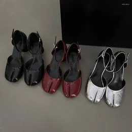 Sandalet Kırmızı/Sier/Siyah Kadınlar Klip Ayak Ayak "YAZ GİBİ TARAFLAR Yuvarlak Yüksek Topuklu Parti Pompaları Ayak bileği kayışı Seksi Düğün 39