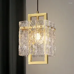 Pendant Lamps Chandeliers For Kitchen Island Bedroom Bathroom Gold Square Glass Wires Hanglamp Modern Led Indoor Lighting Lights
