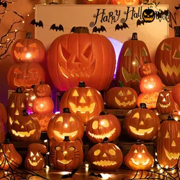 Outros suprimentos para festas festivas Halloween Jack-O-Lantern Abóbora Lâmpada Led C 220823