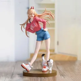 Anime manga original äkta sega motorsåg man 20 cm kraft action figur vuxna samling modell dollleksaker för barn dropshiping l230717