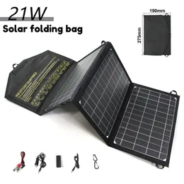 Batterien 21 W/60 W faltbares Solarpanel, tragbar, schnelles Aufladen, 2 USB-Port-Ladegerät, wasserdichtes Panel, Outdoor-Handy-Power-Akku 230715