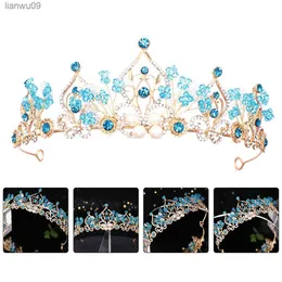 Little Girl Headbands Crown Party Hape 345x6cm Young Blue Metal Accessory Bride L230704