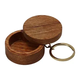 Ultimi portachiavi portatili in legno naturale fumatori Innovativo Dry Herb Tobacco Spice Miller Sealing Stash Case Pill Jars Pocket Storage Tank Bocchino DHL