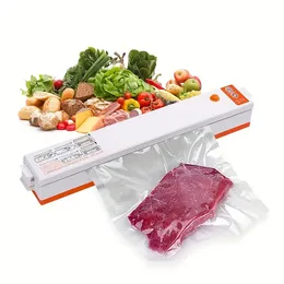 1pc Eletric Vacuum Food Sealers Food Saver Vacuum Bags Household Kitchen Automatic Vaccum Packer Machine Heat Sealer,Comes With 10 Bags Free,LED Indicator Lights