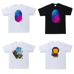 NWE24SSデザイナーラグジュアリー猿クラシックメンズアンドレディースTシャツバスファッションブランドサメ夏夏の通気性汎用トレンドティー