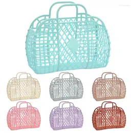 Storage Bags Jelly Portable Hollow Out Basket Tote Bag Waterproof Beach Travel Large Capacity Women Holiday Handbags
