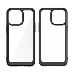 Capas de telefone transparentes acrílicas transparentes capa traseira protetora grossa para iPhone 15 15pro 15plus 15 pro max 14 13 12 11 X Xs XR 7 7p 8 8plus