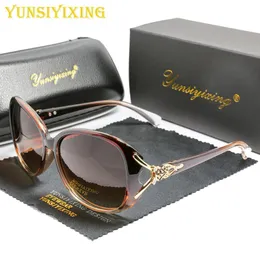 サングラスYunsiyixing Polarized Womens Fashion Brand Butterfly Sun Glases UV400 Mirror Antiglare Eyewear Accessories 8842 230717