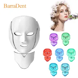 Ansiktsvårdsenheter 7Color LED Colorful Pon Mask Professional Beauty Skin Rejuvenation Firming Neck Home 230617