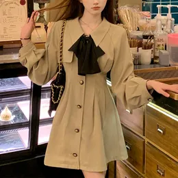 Robes décontractées coréenne Blazer robe femmes élégant bureau dame à volants conception Y2K Vintage gothique mince taille haute Mini automne 2023