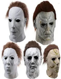Parti Maskeleri Cadılar Bayramı Korkunç Yüz Maskesi Michael Myers Korku Cosplay Costume Latex Props Erkekler Yetişkin Çocuklar Tam1970375