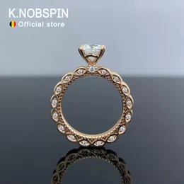 خواتم الزفاف خاتم knobspin للنساء الفرقة المجوهرات مع GRA 925 Sterling Sliver مطلي 18K الذهب 230427