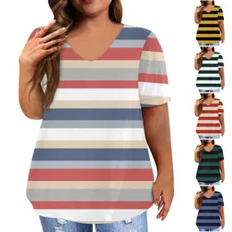 Kadın Tişörtleri Sıradan Seksi Büyük Boyut Gevşek Moda V Yez Baskı Üst T-Shirt Estetik Kadın Bluz 2023 Roupas Para Mulheres