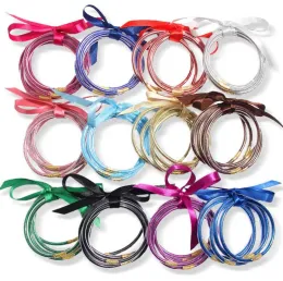 5st/ställ in alla väderglitterfälgar Set Glitter Filled Silicone Plastic Bowknot Jelly Summer Armband Hot Selling