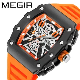 Wristwatches MEGIR Men Sports Watches Top Military Watch Silicone Quartz Wristwatch Waterproof Date Man Clock Reloj Hombre 2218