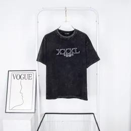 BLCG LENCIA 여름 티셔츠 하이 스트리트 힙합 스타일 100% 면적 품질의 남자와 여자 드롭 슬리브 느슨한 tshirts 대형 탑 23149