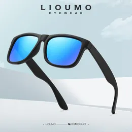 Sunglasses LIOUMO 2023 Brand Classic Square Polarized Men's Driving Glasses UV400 Mirror Blue Shades Unisex Zonnebril Dames