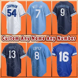 Royals Bobby Witt Jr. Beyzbol Vinnie Pasquantino 2023 Connect Jerseys Salvador Perez 24 Lyles Aroldis Chapman 16 Bo Jackson George Brett Nicky Lopez Josh Taylor