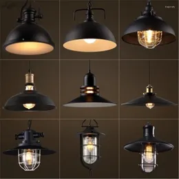 Lampy wiszące JW_Pendant lampa American Village vintage lekkie żelazo w stylu przemysłowym oświetlenie sztuka loft jadalnia