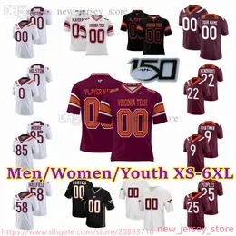 2023-24 Anpassad S-6XL NCAA Virginia Tech Hokies Football Jersey Kendricks Chatman Peoples Holston Moore Wells Gallo Garbutt Conner Ross Hollifield Blue Women Youth