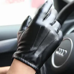 Fünf-Finger-Handschuhe Fahren Herren Luxuriöse Pu Winter Herbst Fahren Warm Halten Handschuhe Kaschmir Taktische Handschuhe Leder Schwarz Outdoor Sport 230717