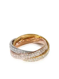 Trinity Diamond Ring 18K Gold Factory Designer Jewelry Diamond Custom Rose Gold Platinum Gold Tri-Color Ring